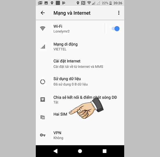 Vào hai Sim